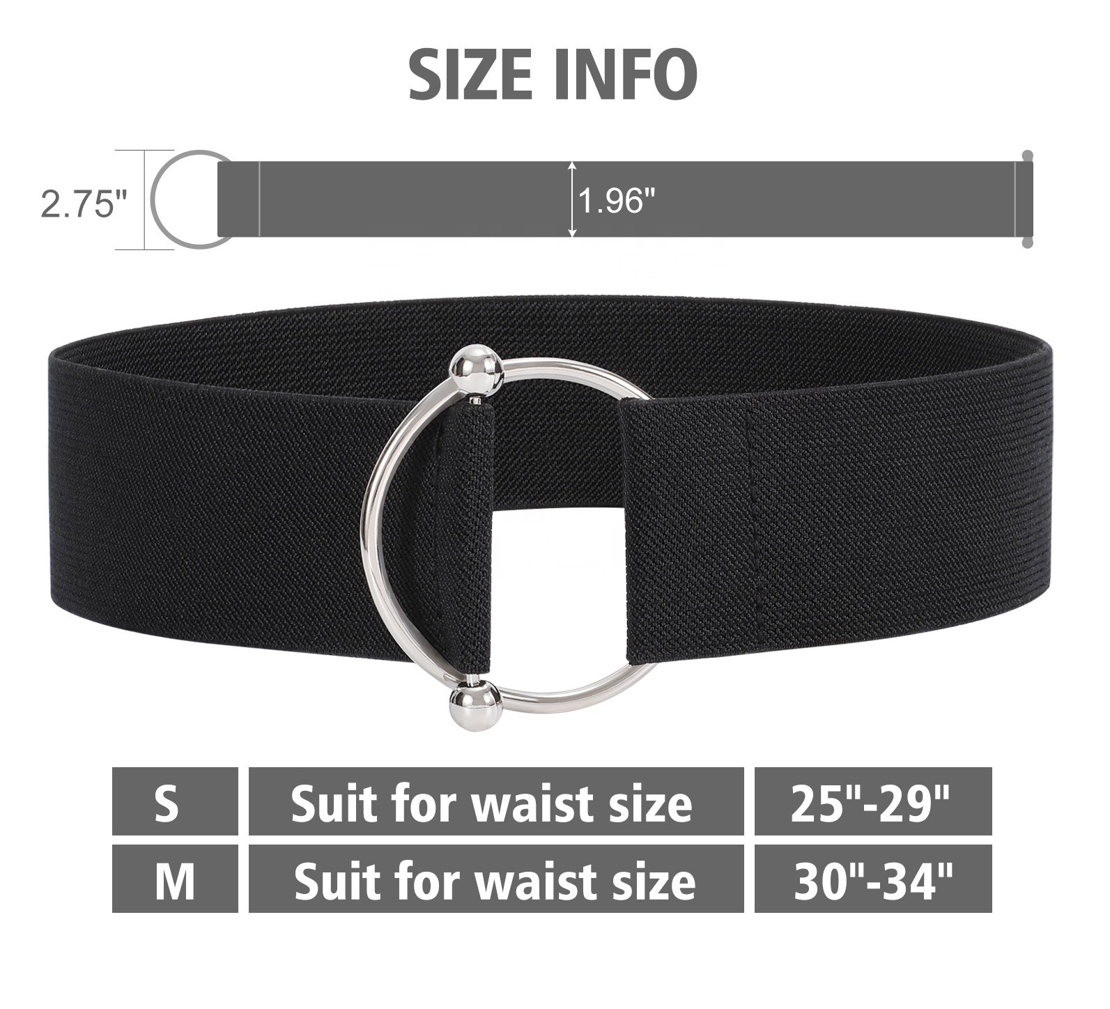 O Metal Black Dress Belt Womens