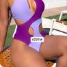 Buy cheap Purple Ladies 1 Piece Swimsuits Sexy One Piece Swimsuit High Waist from wholesalers