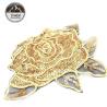 Buy cheap Gorgoes Golden Floral Sew On Patches , Shiny Rose Embroidery Patch For Garment from wholesalers