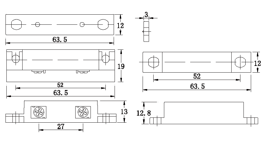 Surfaced Mount Magnetic Door Sensor for Wooden Door, CE/RoHS Directive-compliant