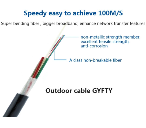 72 Core GYFTY FRP Single Jacket Dielectric Fiber Optic Cable Waterproof Non Metallic