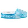 Buy cheap Personalized Ink Screen White Printing Blue 19mm Organza Sheer Ribbon from wholesalers