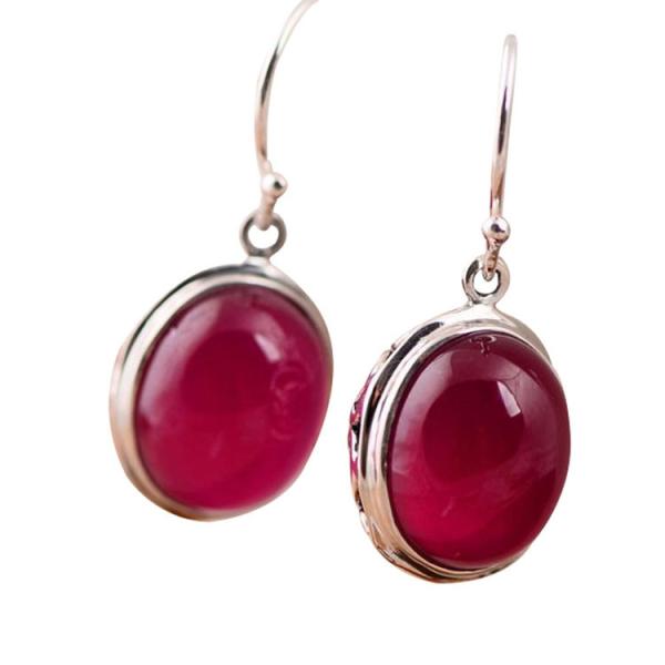 Buy cheap Sterling 925 Silver Synthetic Ruby Pendant Dangle Earrings (019515) from wholesalers