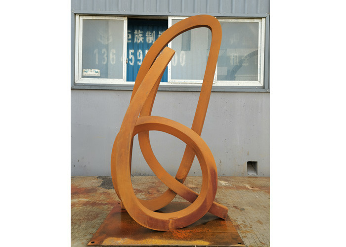 Garden Decoration Corten Steel Bend Sculpture Regular Size 300cm Length