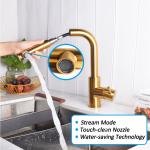 316 Marine grade stainless steel faucet 304 brass color kitchen pull out tap