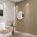 Tech Oak Walnut Wooden Veneer Wood PET Noise Absorbing Wall Panels Wood Slat