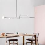 Geometric Led Chandeliers Dining room Bar Long tube Chandelier lustre suspension