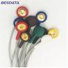 Buy cheap TPU Material ECG EKG Cables shielded Leadwires 4 Leads Colorized Cable Snap IEC Din 1.5mm Plug nihon kohden from wholesalers