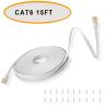 Buy cheap Cat 6 Ethernet Flat Patch Cable 50 Ft White Color Unshielded Twisted Pair from wholesalers