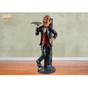 Buy cheap 110cm Height Antique Polyresin Statue Figurine Resin Butler 3 Wine Holder Statues from wholesalers