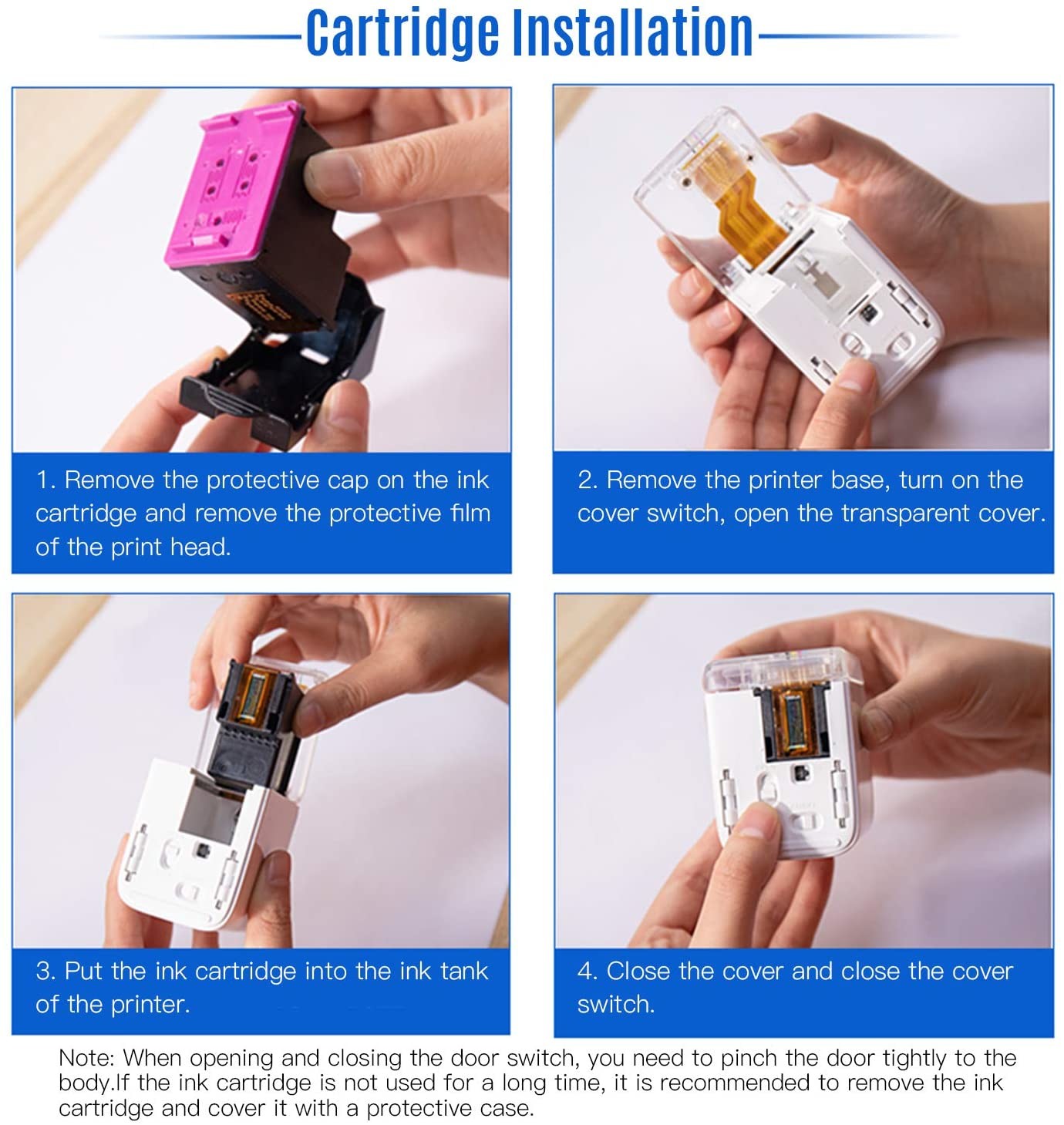Inkjet Printer, Color Handheld Printer, Temporary tatt-oo ink Printer, MBrush Mini Barcode Printer 1200dpi with Ink Cart