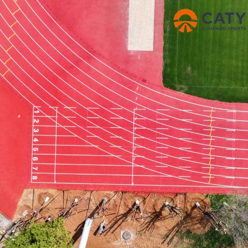 Outdoor Sports Pre-made Athletic Running Track Installation Colored Rubber