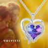 Buy cheap Hypoallergenic 925 Sterling Silver Heart Pendant Necklace Austrian crystal Purple Crystal from wholesalers