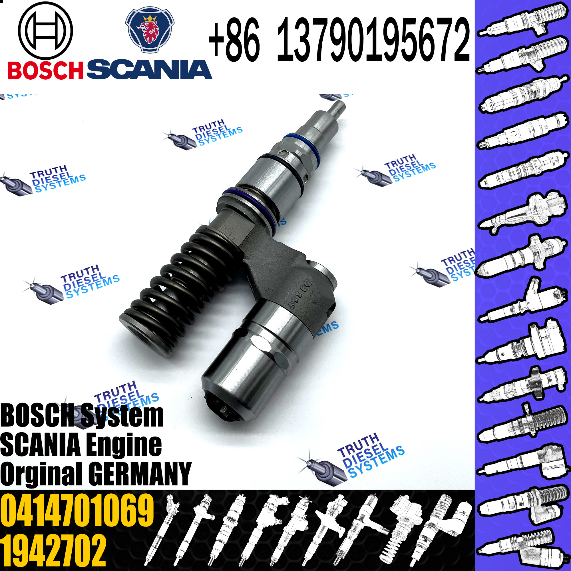 BOSCH injetor Diesel fuel Unit pump assembly 0414701068 0414701069 0986441119 1942702 1487472 for SCANIA DC16.43A engine