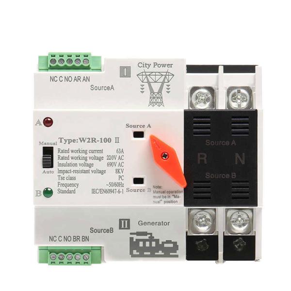 Buy cheap 230V Solar Grid 2P Automatic Transfer Switch 16A 20A 25A 32A 40A 50A 63A 80A from wholesalers