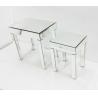 Buy cheap Full Glass Color Mirror Furniture Set Modern Beveled Edge Mirrored Sofa Table from wholesalers