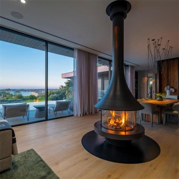 Buy cheap Oval Rotating Villa Ceiling Mounted Wood Stove Anti High Temperature from wholesalers