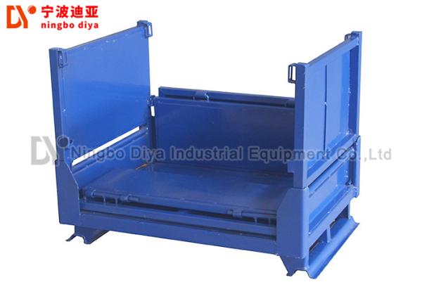 Buy cheap Industrial Steel Folding Stacking Rack System , Blue Steel Turnover Box from wholesalers