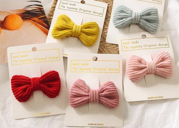 Kids girls candy colored DIY INS BB clip bobby pins Cute knotted fabric hair