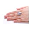 Buy cheap 18K Rose Gold Daimonds Natural Blue Chalcedony Gemstone Ring for Women (GDR008) from wholesalers