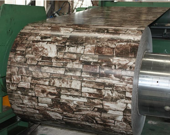 ASTM A755 Brick Marble Pattern Prepainted Galvanized Steel with Wood Grain for Industry, Roofing, Building Materials