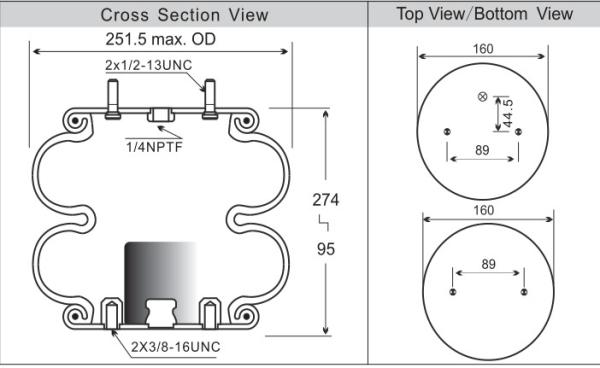Connect Air Springs Bag Replaces W01-358-6905/2B9-206/ FD200-19315/Universal