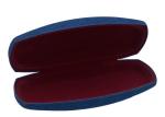 Blue Iron Frame Clamshell Hard Leather Glasses Case