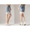 Buy cheap Lace Hem Women Patch Pocket Rips Denim Short Skirt from wholesalers