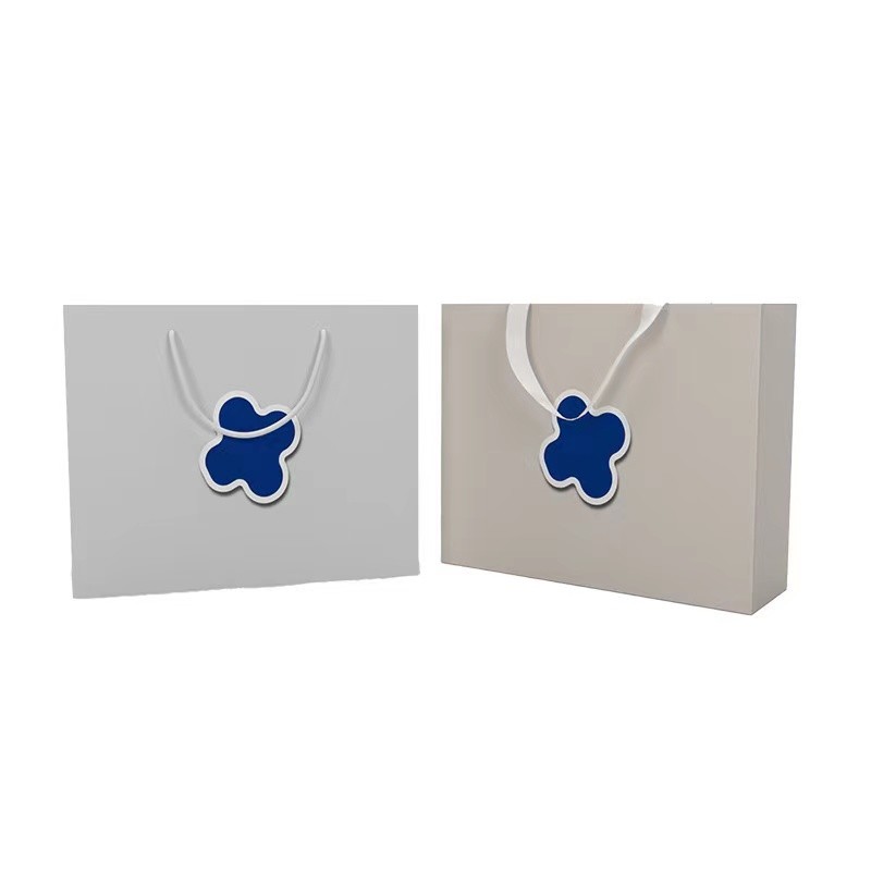 128gsm-350gsm Art Paper Shopping Bag Simple Strokes Printing Brown Paper Grocery Bags