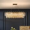 Buy cheap Luxury Dining Room Oval E14 Led Pendant Lights Plate Gold Steel Glass Chandelier(WH-MI-304) from wholesalers