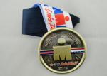 IRON KIDS medal, die casting with soft enamel, antique brass plating, Full color