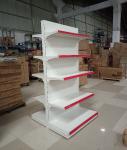 White Gondola Supermarket Shelf Rack 80-120kg Weight Capacity