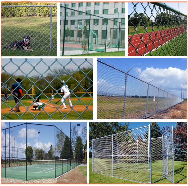 Q235 Steel Chain Wire Fence With Hot Dipped Glavanized , Powder Coated