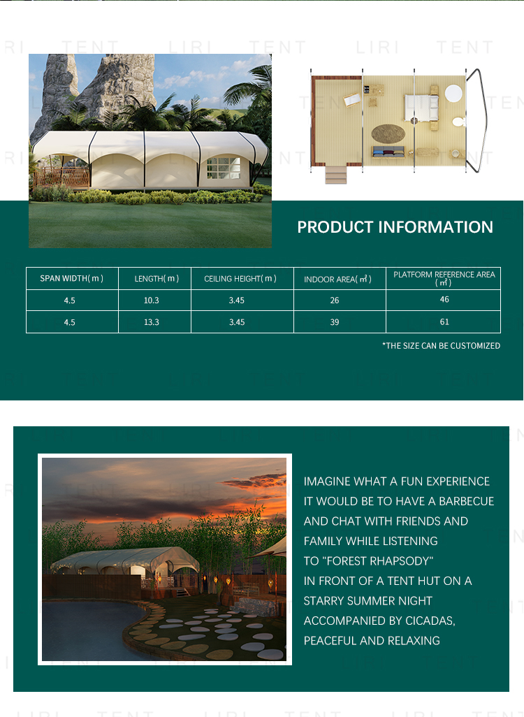 Luxury Hotel Resort Hawaii Dessert Glamping Tents With Bathroom Waterproof