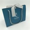 Buy cheap .Custom Print Shopping Gift Foldable Paper Bags Dark Blue With Your Own Logo from wholesalers