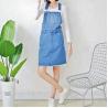 Buy cheap Ripped Knee Length Ladies Dungaree Dress , Women Denim Dress With Pockets from wholesalers