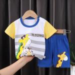 100% Cotton Summer Children's Outfit Sets Short Sleeve T-shirt Set