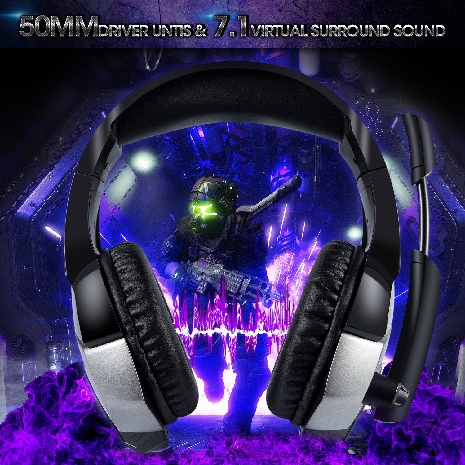 computer 50mm DC5V 2.2m Onikuma K5 Pro Gaming Headset