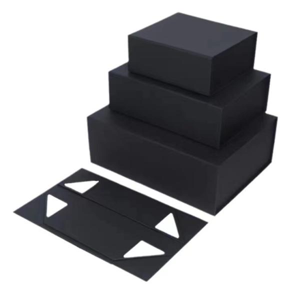 Art Paper Black Magnetic Closure Custom Paper Packaging Gift Jewelry Box for