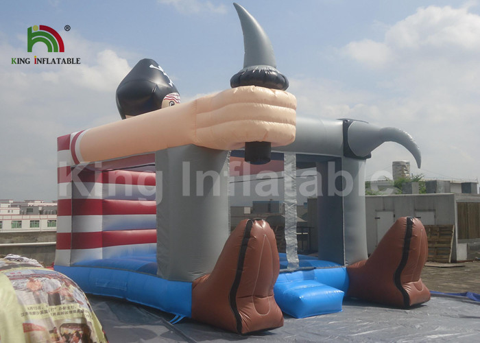 PVC Pirate Theme Inflatable Jumping Castle Bouncer 4 X 3m Outdoor Grey Color