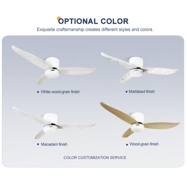 Low Ceiling 52 Inch LED Ceiling Fan with Smooth Operation and Flush Design