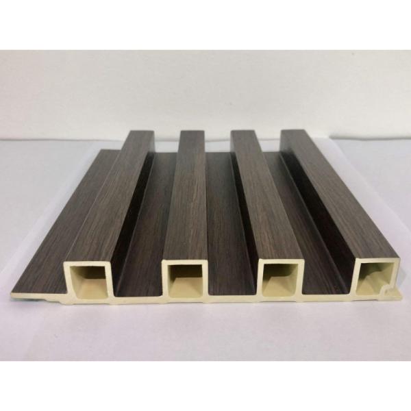 Interior Decoration Classic WPC Fluted Wall Board Coating Black Wood Grain