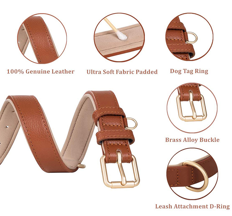 Soft Vegan Genuine Leather Dog Rolled Pet Collar Leash In Bulk Premium Quality