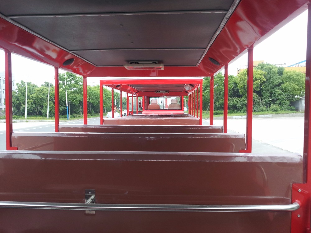 42 Person Electric Trackless Train With DC Motor For Amusements Park Playground