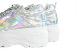 Leather Free Iridescence Silver Womens Sports Running Shoes Anti Slippery