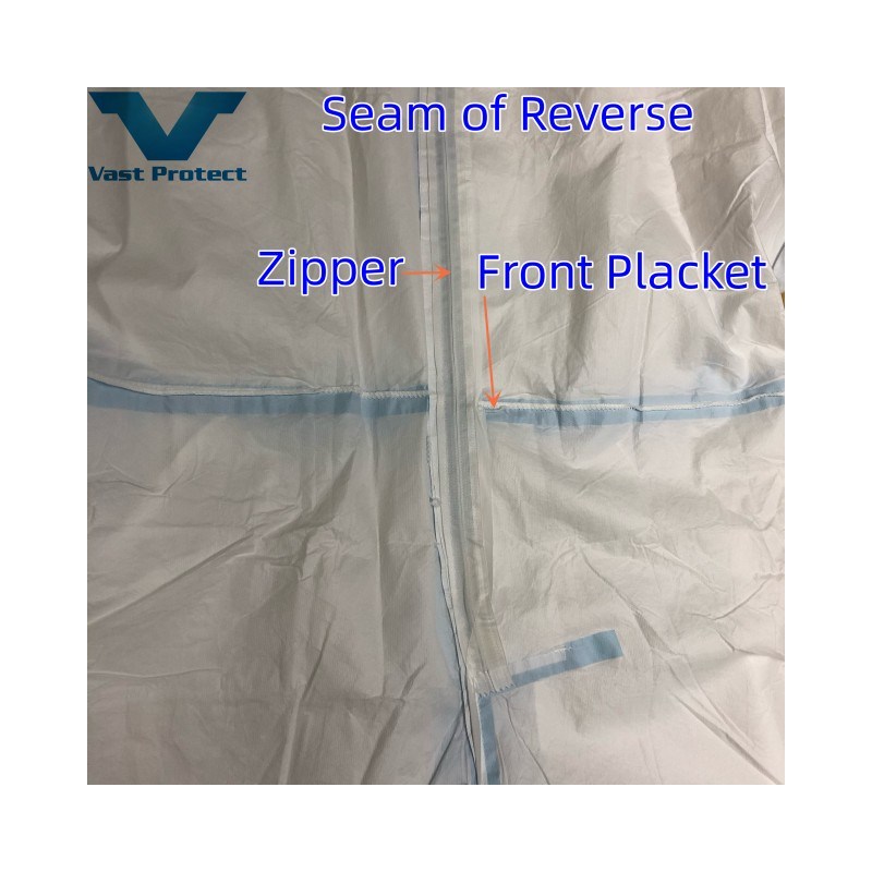 Light Disposable White Blue Sealed Seam Microporous Coat Without Boots-Cover