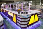 Yellow LED Commercial Buffet Equipment Granite Marble Tops Overhead Crystal