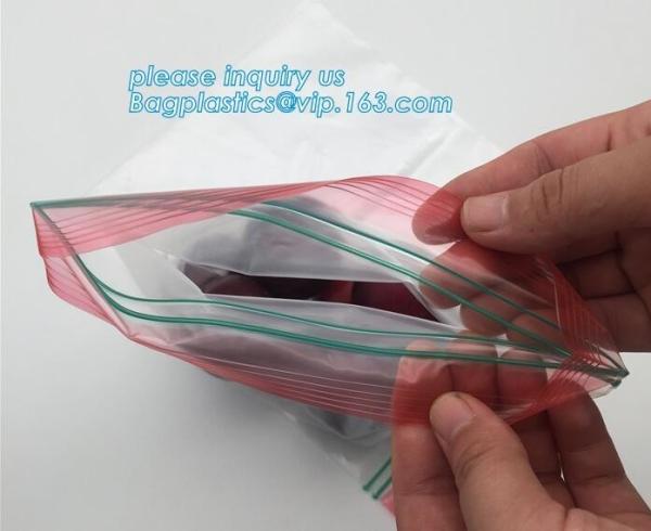 color Double zipper food storage bags, custom products food grade clear matte