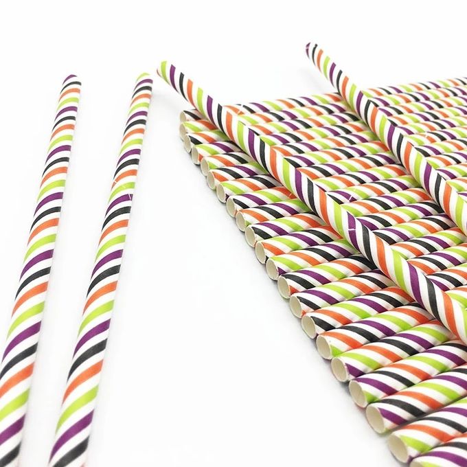 Cartoon Outside Safe Paper Drinking Straws For Juice