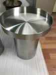 mirror silver stainless steel table base modern metal round coffee table